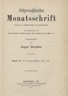 Altpreußische Monatsschrift, 1913, Bd. 50, H. 1