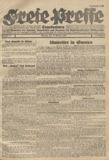 Freie Presse, Nr. 37 Montag 13. Februar 1928 4. Jahrgang