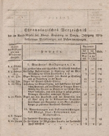 Amts-Blatt der Königlichen Regierung zu Danzig, 1819 (Chronologisches Verzeichniß)