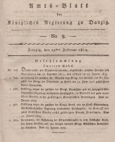 Amts-Blatt der Königlichen Regierung zu Danzig, 25. Februar 1819, Nr. 8