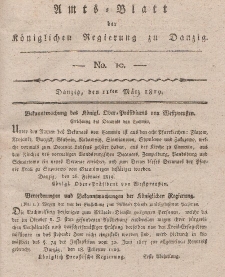 Amts-Blatt der Königlichen Regierung zu Danzig, 11. März 1819, Nr. 10