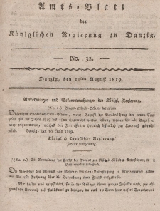 Amts-Blatt der Königlichen Regierung zu Danzig, 12. August 1819, Nr. 32