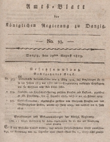 Amts-Blatt der Königlichen Regierung zu Danzig, 19. August 1819, Nr. 33