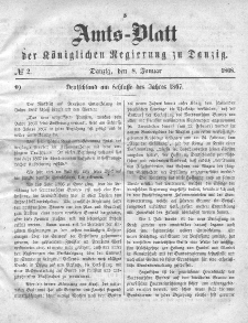 Amts-Blatt der Königlichen Regierung zu Danzig, 8. Januar 1868, Nr. 2