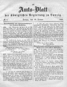 Amts-Blatt der Königlichen Regierung zu Danzig, 22. Januar 1868, Nr. 4