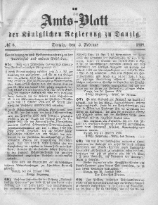 Amts-Blatt der Königlichen Regierung zu Danzig, 5. Februar 1868, Nr. 6