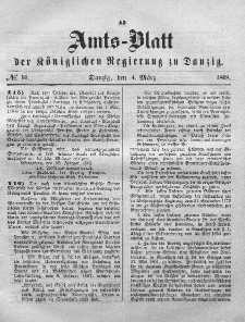 Amts-Blatt der Königlichen Regierung zu Danzig, 4. März 1868, Nr. 10