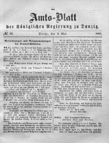 Amts-Blatt der Königlichen Regierung zu Danzig, 6. Mai 1868, Nr. 19