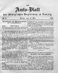 Amts-Blatt der Königlichen Regierung zu Danzig, 27. Mai 1868, Nr. 22