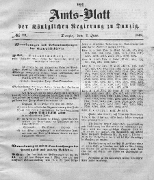 Amts-Blatt der Königlichen Regierung zu Danzig, 3. Juni 1868, Nr. 23