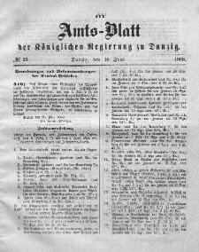 Amts-Blatt der Königlichen Regierung zu Danzig, 10. Juni 1868, Nr. 24