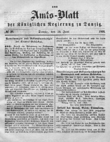 Amts-Blatt der Königlichen Regierung zu Danzig, 24. Juni 1868, Nr. 26