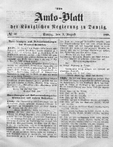 Amts-Blatt der Königlichen Regierung zu Danzig, 5. August 1868, Nr. 32