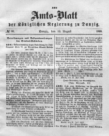 Amts-Blatt der Königlichen Regierung zu Danzig, 12. August 1868, Nr. 33