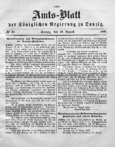 Amts-Blatt der Königlichen Regierung zu Danzig, 26. August 1868, Nr. 35