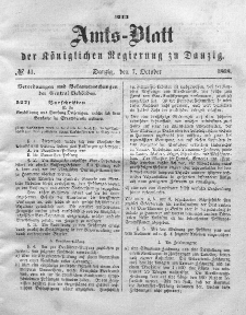 Amts-Blatt der Königlichen Regierung zu Danzig, 7. Oktober 1868, Nr. 41