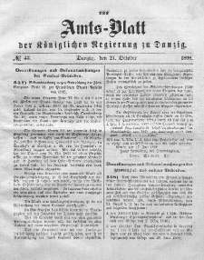 Amts-Blatt der Königlichen Regierung zu Danzig, 21. Oktober 1868, Nr. 43