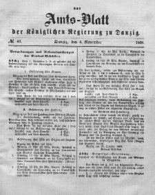 Amts-Blatt der Königlichen Regierung zu Danzig, 4. November 1868, Nr. 45