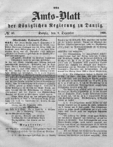 Amts-Blatt der Königlichen Regierung zu Danzig, 9. Dezember 1868, Nr. 50