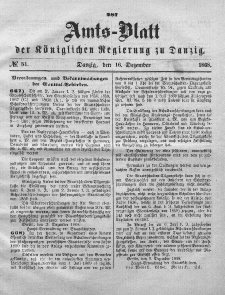 Amts-Blatt der Königlichen Regierung zu Danzig, 16. Dezember 1868, Nr. 51