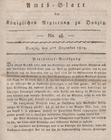 Amts-Blatt der Königlichen Regierung zu Danzig, 2. Dezember 1819, Nr. 48