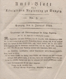 Amts-Blatt der Königlichen Regierung zu Danzig, 9. Januar 1828, Nr. 2