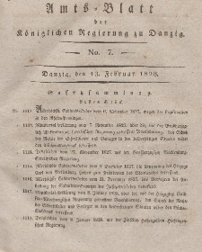 Amts-Blatt der Königlichen Regierung zu Danzig, 13. Februar 1828, Nr. 7