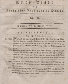 Amts-Blatt der Königlichen Regierung zu Danzig, 5. März 1828, Nr. 10