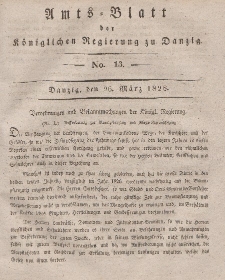 Amts-Blatt der Königlichen Regierung zu Danzig, 26. März 1828, Nr. 13