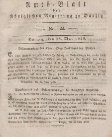 Amts-Blatt der Königlichen Regierung zu Danzig, 28. Mai 1828, Nr. 22