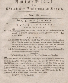 Amts-Blatt der Königlichen Regierung zu Danzig, 4. Juni 1828, Nr. 23