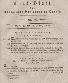Amts-Blatt der Königlichen Regierung zu Danzig, 18. Juni 1828, Nr. 25