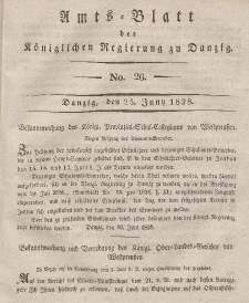 Amts-Blatt der Königlichen Regierung zu Danzig, 25. Juni 1828, Nr. 26