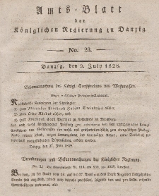 Amts-Blatt der Königlichen Regierung zu Danzig, 9. Juli 1828, Nr. 28