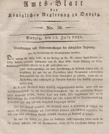Amts-Blatt der Königlichen Regierung zu Danzig, 23. Juli 1828, Nr. 30