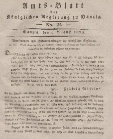 Amts-Blatt der Königlichen Regierung zu Danzig, 6. August 1828, Nr. 32