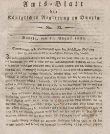 Amts-Blatt der Königlichen Regierung zu Danzig, 13. August 1828, Nr. 33