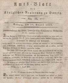 Amts-Blatt der Königlichen Regierung zu Danzig, 20. August 1828, Nr. 34