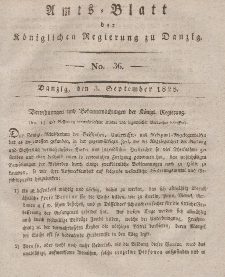 Amts-Blatt der Königlichen Regierung zu Danzig, 3. September 1828, Nr. 36