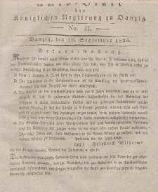 Amts-Blatt der Königlichen Regierung zu Danzig, 10. September 1828, Nr. 37