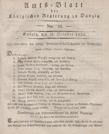 Amts-Blatt der Königlichen Regierung zu Danzig, 15. Oktober 1828, Nr. 42