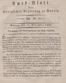 Amts-Blatt der Königlichen Regierung zu Danzig, 26. November 1828, Nr. 48