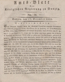 Amts-Blatt der Königlichen Regierung zu Danzig, 17. Dezember 1828, Nr. 51