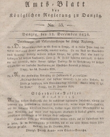Amts-Blatt der Königlichen Regierung zu Danzig, 31. Dezember 1828, Nr. 53