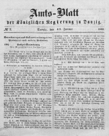 Amts-Blatt der Königlichen Regierung zu Danzig, 13. Januar 1869, Nr. 2