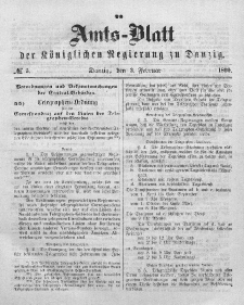 Amts-Blatt der Königlichen Regierung zu Danzig, 3. Februar 1869, Nr. 5