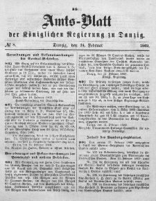 Amts-Blatt der Königlichen Regierung zu Danzig, 24. Februar 1869, Nr. 8