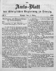 Amts-Blatt der Königlichen Regierung zu Danzig, 3. März 1869, Nr. 9