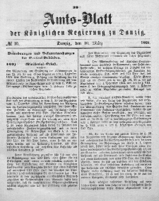 Amts-Blatt der Königlichen Regierung zu Danzig, 10. März 1869, Nr. 10