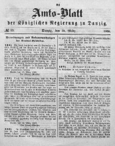 Amts-Blatt der Königlichen Regierung zu Danzig, 31. März 1869, Nr. 13